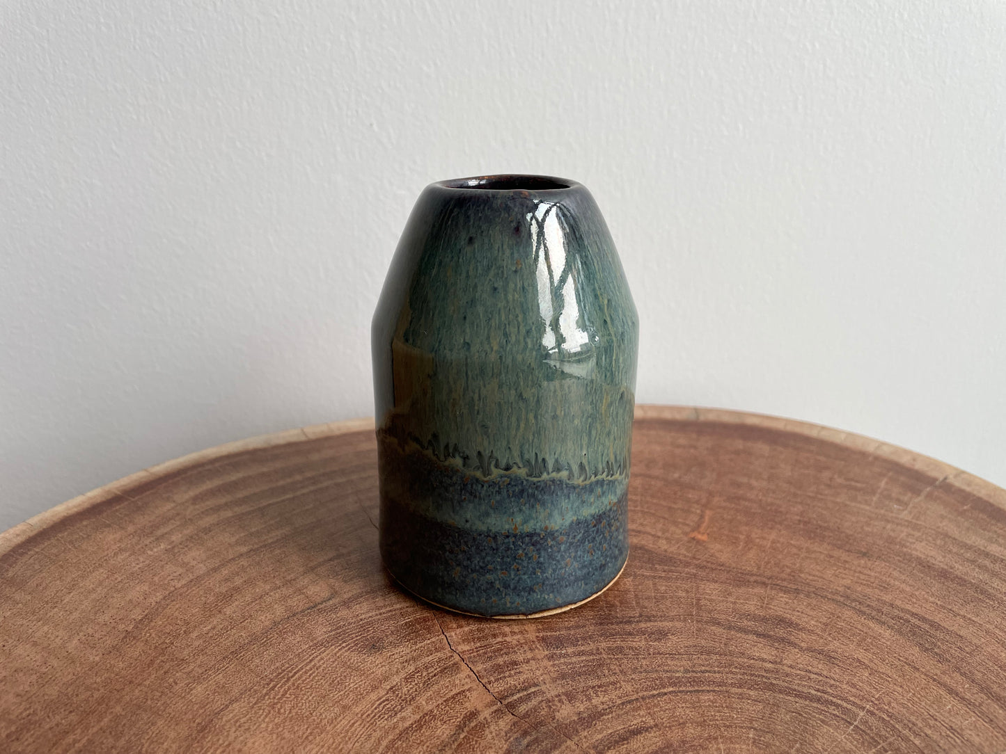 Running Blue Bud Vase