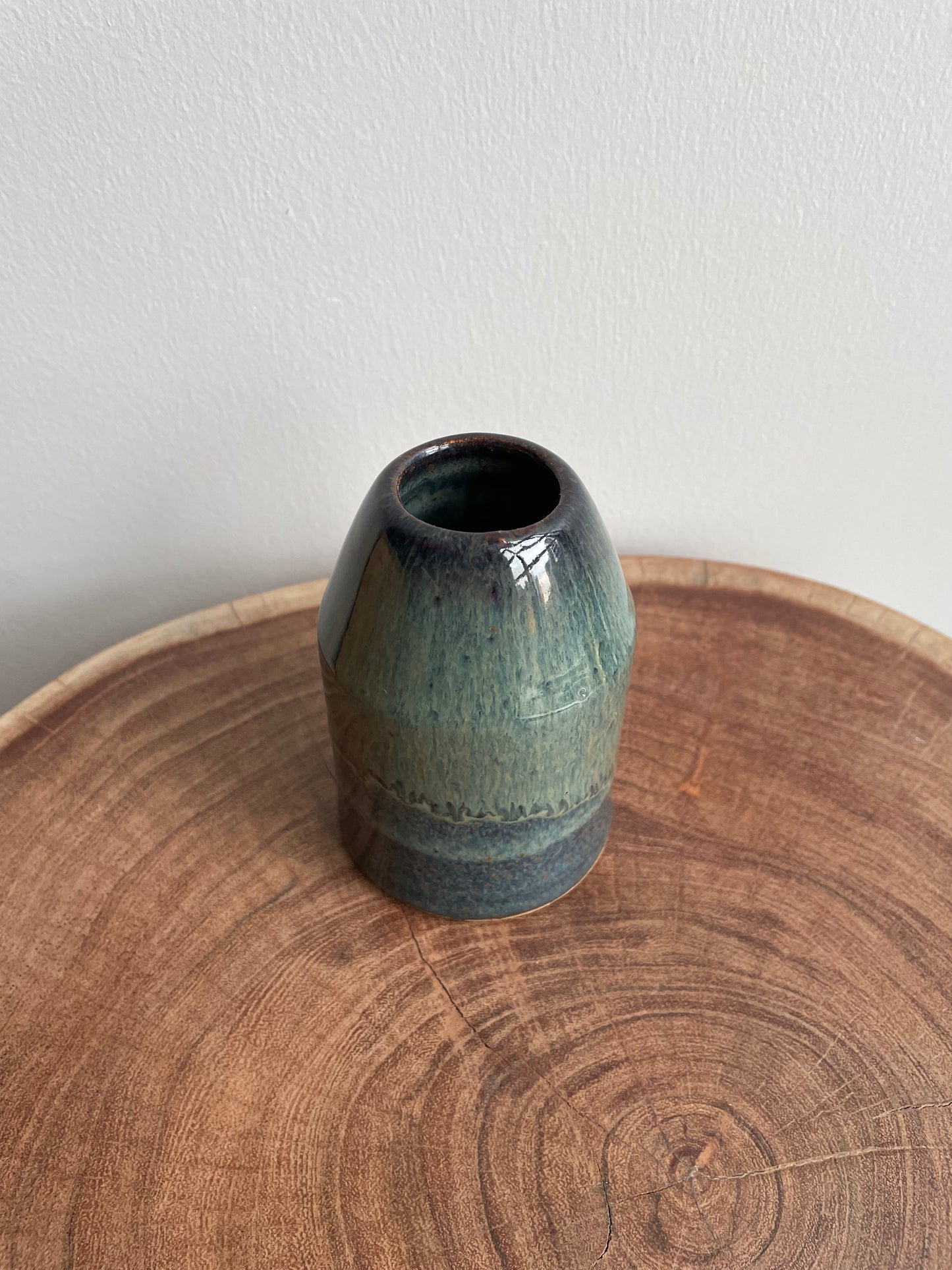Running Blue Bud Vase